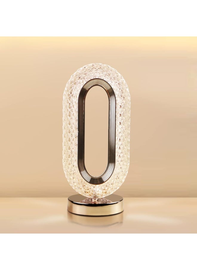 Crystal Touch Lamp, LED Crystal Light Illuminated in Multiple Colors, Night Lamp and Decorative Nightlight with 3D Diamond Design, Moonlit Crystal Globe, LED Lamp with Multi-Color Remote Control, Dimmable USB Rechargeable Desk Lamp for Bedroom, Living Room, Home, and Office, Transparent.
