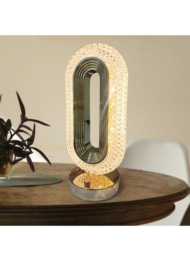 Crystal Touch Lamp, LED Crystal Light Illuminated in Multiple Colors, Night Lamp and Decorative Nightlight with 3D Diamond Design, Moonlit Crystal Globe, LED Lamp with Multi-Color Remote Control, Dimmable USB Rechargeable Desk Lamp for Bedroom, Living Room, Home, and Office, Transparent.
