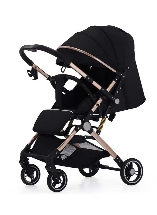 عربة أطفال خفيفة الوزن للسفر - عربة أطفال قابلة للطي بضغطة واحدة ومعتمدة للطائرة لعمر 0-36 شهرًا - نظام امتصاص الصدمات ومظلة كبيرة - عربة أطفال محمولة مدمجة مع حامل أكواب - Image 1
