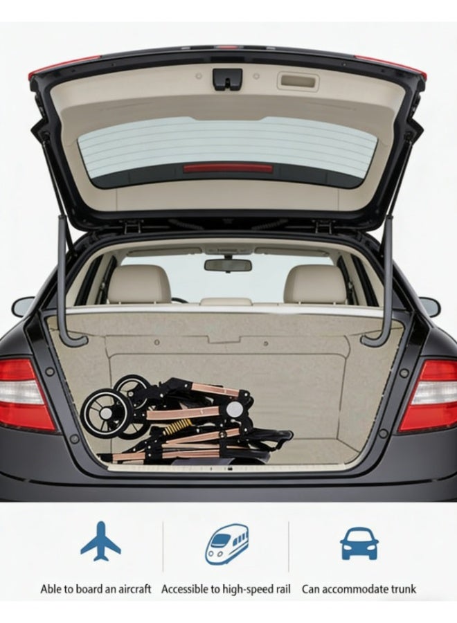 عربة أطفال خفيفة الوزن للسفر - عربة أطفال قابلة للطي بضغطة واحدة ومعتمدة للطائرة لعمر 0-36 شهرًا - نظام امتصاص الصدمات ومظلة كبيرة - عربة أطفال محمولة مدمجة مع حامل أكواب - Image 5