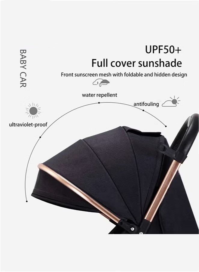 عربة أطفال خفيفة الوزن للسفر - عربة أطفال قابلة للطي بضغطة واحدة ومعتمدة للطائرة لعمر 0-36 شهرًا - نظام امتصاص الصدمات ومظلة كبيرة - عربة أطفال محمولة مدمجة مع حامل أكواب - Image 3