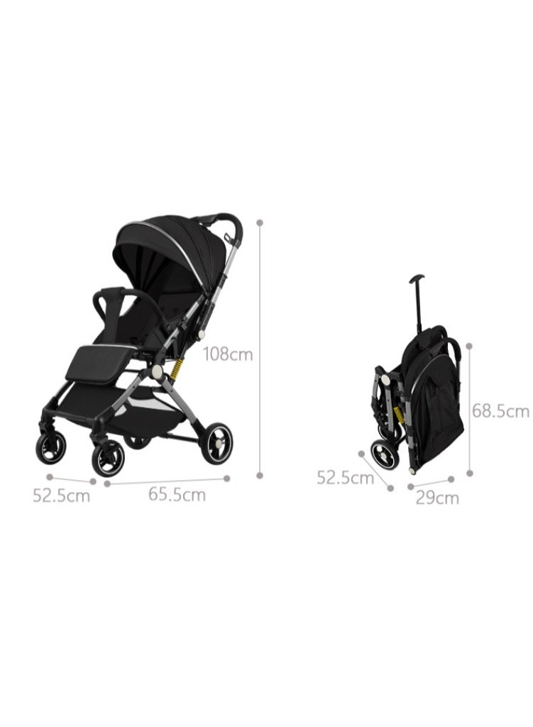 عربة أطفال خفيفة الوزن للسفر - عربة أطفال قابلة للطي بضغطة واحدة ومعتمدة للطائرة لعمر 0-36 شهرًا - نظام امتصاص الصدمات ومظلة كبيرة - عربة أطفال محمولة مدمجة مع حامل أكواب - Image 4