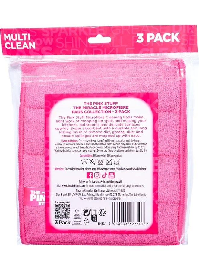 The Pink Stuff Miracle Microfibre Pad Collection 3 Pack – Super Absorbent Multi-Clean Cloths - Image 5