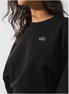 alo ALO Women's casual sports hoodie short waist showing round neck  - Image 2