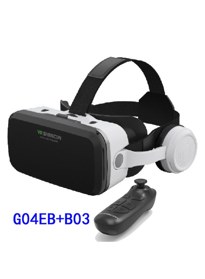 Vrshinecon Vr Glasses Phantom 6th Gen G04e Earphone Version Mobile 3d Virtual Reality Helmet Large Screen 7-Color:G04EB Enlarge Version B03 Handle - Image 1