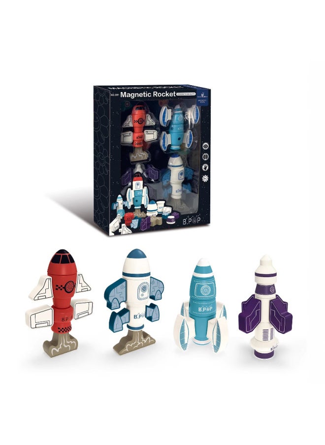 Smart Architect Children's Educational Magnetic Building Blocks Toy Outer Space Robot Creative Variety Building Blocks-Specifications:350  - Image 4