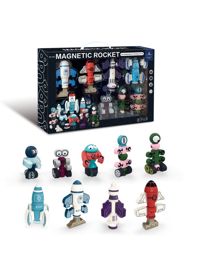 Smart Architect Children's Educational Magnetic Building Blocks Toy Outer Space Robot Creative Variety Building Blocks-Specifications:350  - Image 2