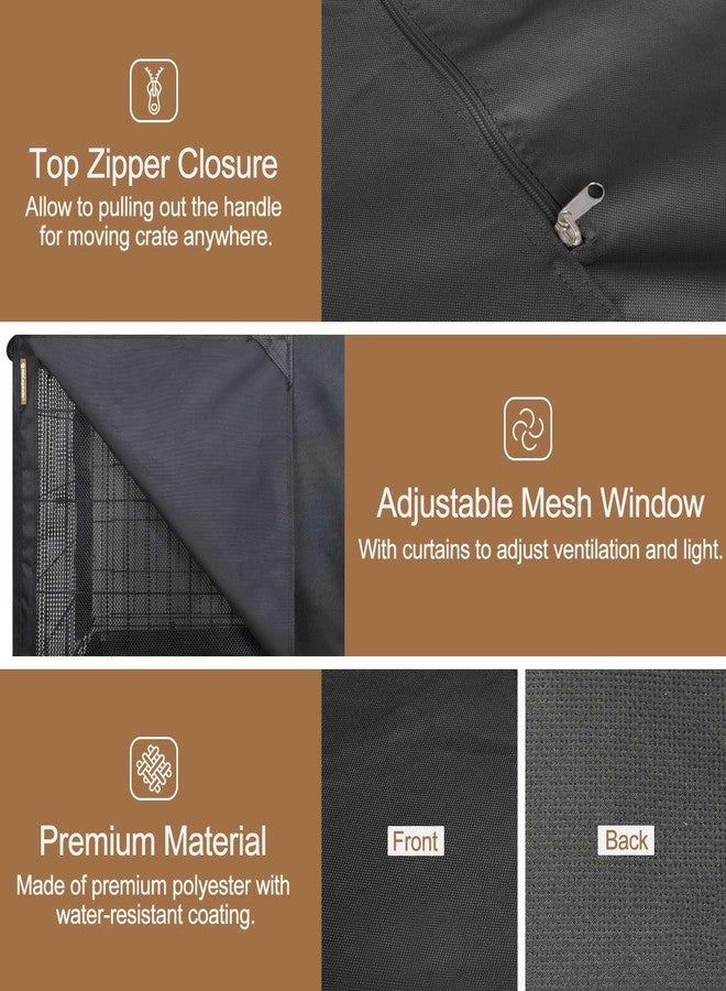 HiCaptain Dog Crate Cover for 48 Inches Wire Crates, Heavy-Duty Polyester Indoor Dog Kennel Cover Universal Fit for 1 2 Doors Standard Metal Dog Cage (Black) - Image 5