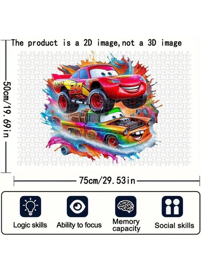 1000pcs Lightning McQueen 3D Wooden Jigsaw Puzzle Family Game Birthday Gift - Image 4