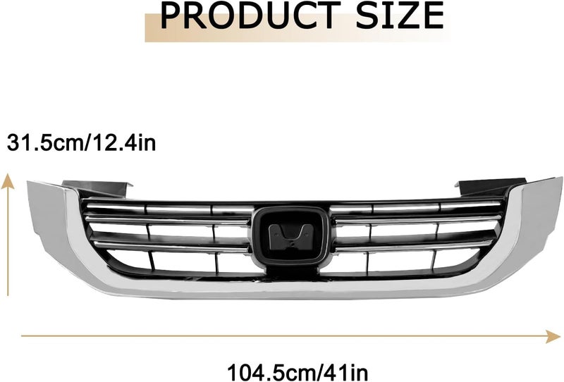 DIBON AUTO Front Chrome Bumper Grill for Honda Accord Sedan 2013-2015 - Image 2