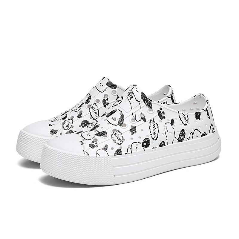 Hole Shoes Women'S Thick-Soled Summer Small White Shoes Increased Thick Outer Wear Lightweight Sandals Breathable Waterproof Beach Shoes - Image 1