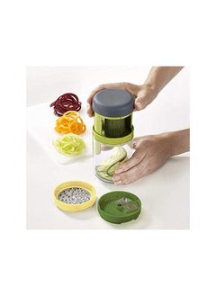 yongsheng Hand Held Vegetable Slicer Spiralizer, Spaghetti Noodle Food Maker Spiraliser- Multi functional vegetable cutter three in one Green  - Image 2