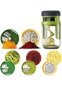 yongsheng Hand Held Vegetable Slicer Spiralizer, Spaghetti Noodle Food Maker Spiraliser- Multi functional vegetable cutter three in one Green  - Image 1