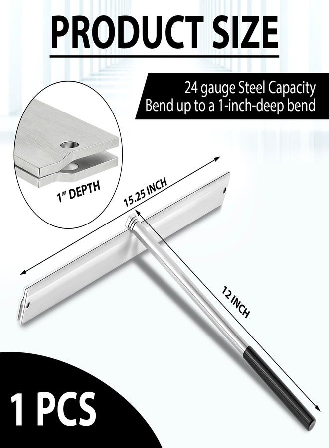 Yaocom 15.25 Inch Sheet Metal Folding Hemming Tool Steel Metal Bender Hand Tool Bending Forming for HVAC Duct Roofing Panels, Folds up to 24 Ga Steel 1 Depths - Image 2