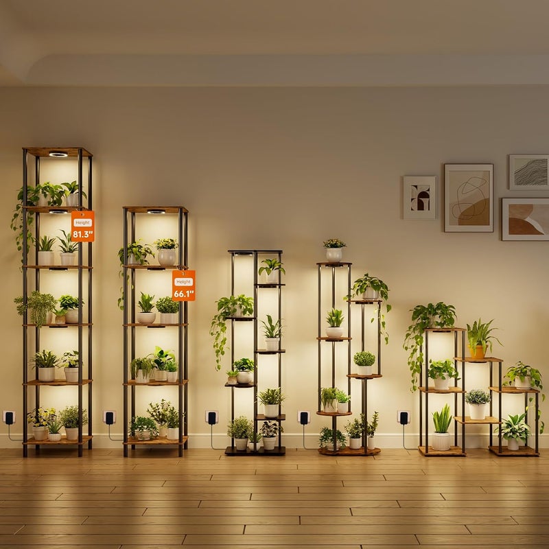 Bstrip Plant Stand Indoor with Grow Light, 63" Tall Indoor Plant Shelf, 5 Tier Flower Stand with Plant Light Full Spectrum, Metal Plant Holder with Light, lighted Plant Rack for Home, Corner, Patio - Image 4