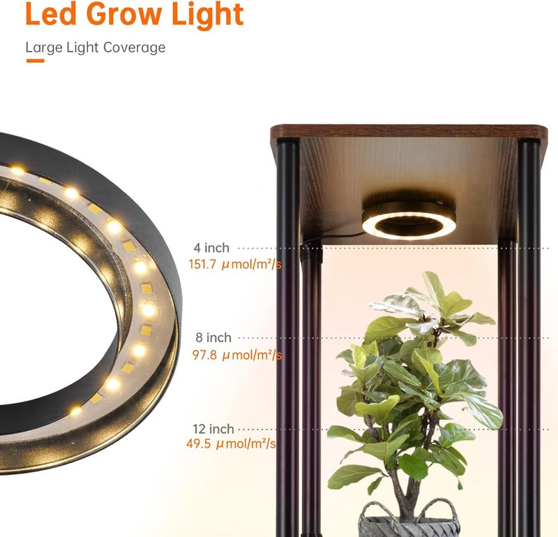 Bstrip Plant Stand Indoor with Grow Light, 63" Tall Indoor Plant Shelf, 5 Tier Flower Stand with Plant Light Full Spectrum, Metal Plant Holder with Light, lighted Plant Rack for Home, Corner, Patio - Image 5
