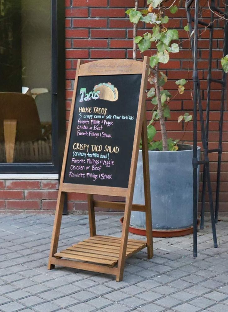 FFD Blackboard Hand Writing Drawing board with Flower Stand Chalk Board For Restaurant Menu Wedding Party Arts & Crafts Drawing Greetings  - Image 4