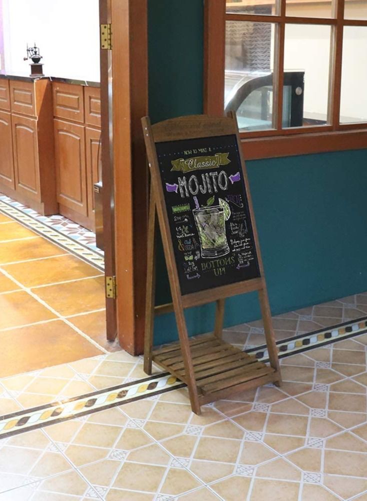 FFD Blackboard Hand Writing Drawing board with Flower Stand Chalk Board For Restaurant Menu Wedding Party Arts & Crafts Drawing Greetings  - Image 5