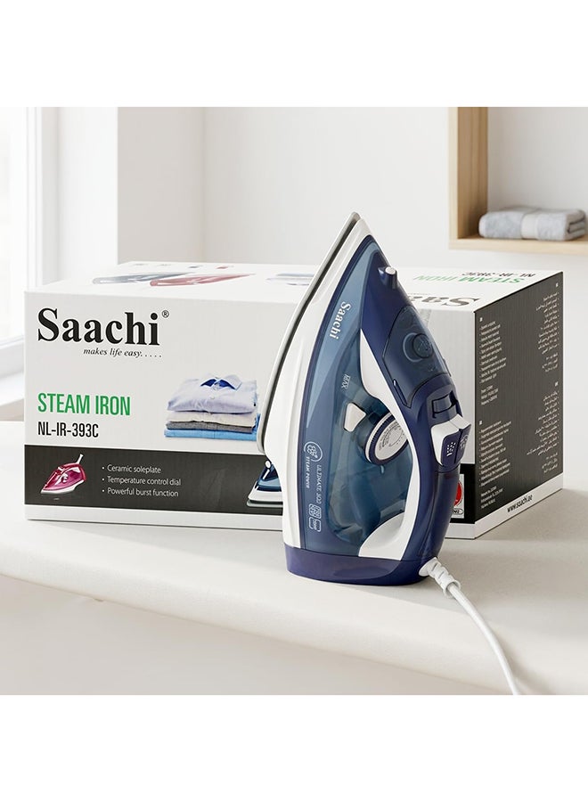ساتشي أداة كي بخار بقاعدة كي من السيراميك 320 ml 2200 W NL-IR-393C-BL أزرق/ أبيض - Image 2