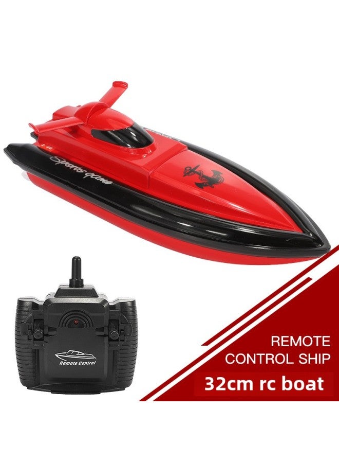 Mini Wireless Remote Control Boat Waterproof Simulation Hovercraft High Speed Boat Charging Electric Submarine Shark Toy For Children-Color:Remote Control Speed ​​boat  Red-Specification:2 Rechargeable Lithium Batteries  - Image 1