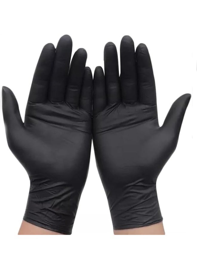 Premium Black Nitrile Gloves - Powder-Free & Latex-Free Disposable Gloves - Heavy-Duty Protective Hand Wear - Pack of 100 - High-Quality Malaysian Manufacturing - Image 3