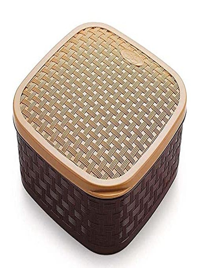 Kamview 7 Sections Woven Design Spice Masala Rangoli Box Dabba Storage Container Condiment Set (Multicolour) - Image 4