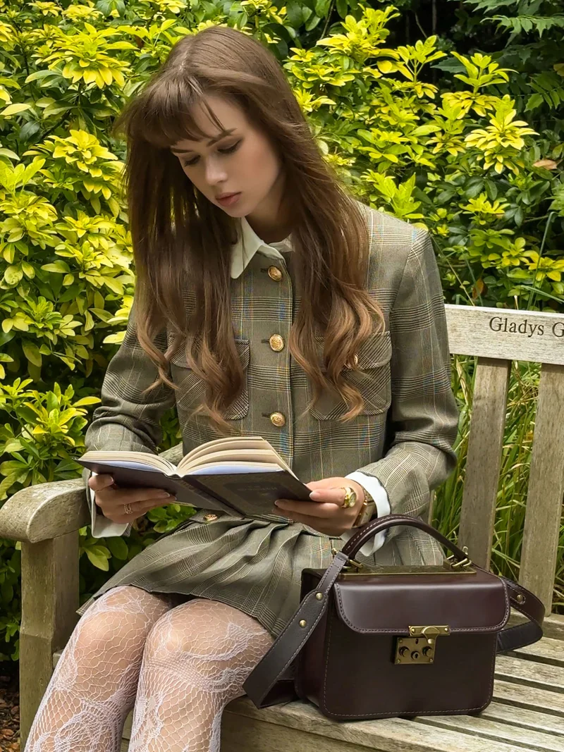 Lichi Single-breasted checked jacket with large buttons