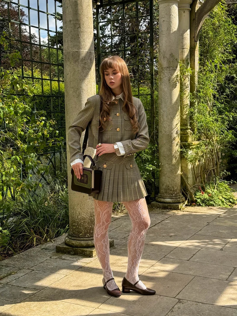 Lichi Single-breasted checked jacket with large buttons