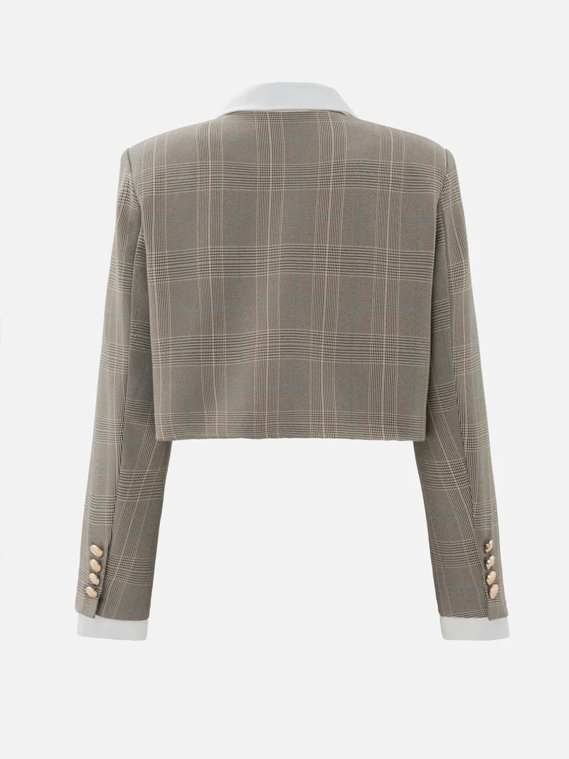 Lichi Single-breasted checked jacket with large buttons