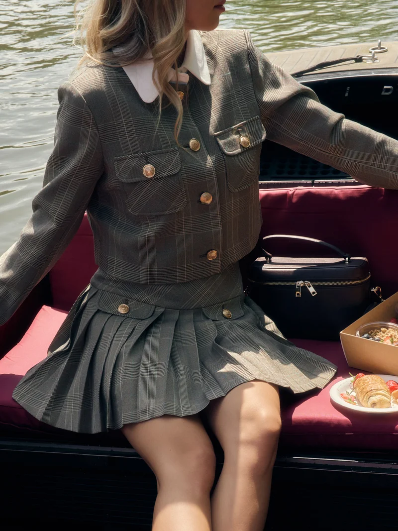 Lichi Single-breasted checked jacket with large buttons
