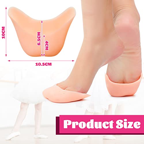 Zhanmai 6 Pcs Toe Cover Protectors for Women Silicone Toe Pouch Caps Gel Pads Pointe Shoes Protectors Gel Ballet Dance Sock Pads with Breathable Hole for Ball of Foot MetatarsalBeige - Image 5