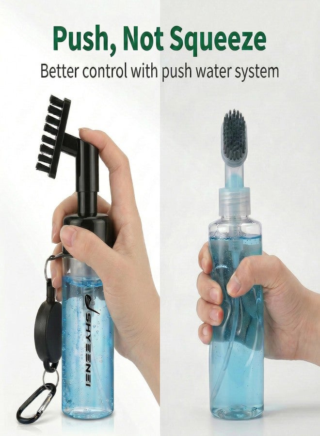 ShYeenei Golf Club Cleaner with Water Brush – Push-Activated Groove Tool, Transparent Reservoir, Portable with Retractable Clip for Golf Bag - Image 4