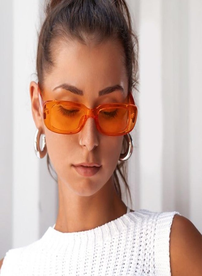 Sunovelties 16 Pack Rectangle Sunglasses for Women Retro Transparent Colored Square Glasses Bulk 90s Vintage Eyewear Uniex Adults - Image 3