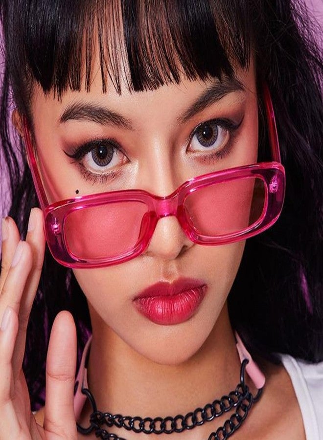 Sunovelties 16 Pack Rectangle Sunglasses for Women Retro Transparent Colored Square Glasses Bulk 90s Vintage Eyewear Uniex Adults - Image 2