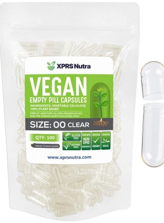 Size 00 Empty Capsules - Empty Vegan Capsules - Vegetarian Empty Pill Capsules - DIY Vegetable Capsule Filling - Veggie Pill Capsules Empty Caps (100 Count, Clear) - pzsku/Z8B12ED3A7299478879C2Z/45/_/1681648622/c1ab13a9-47fc-47fa-a5ec-add256110a7f