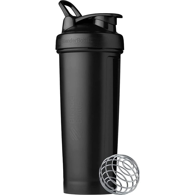 BlenderBottle زجاجة خلط بلندر بوتل كلاسيك V2 مثالية لاهتزازات البروتين وما قبل التمرين، سعة 32 أونصة، سوداء - Image 1