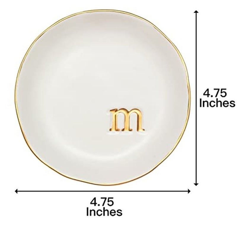 Levesica Ceramic Jewelry Tray Decorative Trinket Dish 4.75 White - Image 3