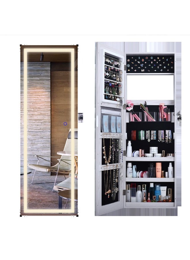 JCB CHIC Jewelry Cabinet Armoire with Mirror, Wall or Door Mount Storage Organizer with Full-Length Frameless Mirror, Lockable Cabinet with Built-in Small Mirror, Shelves  - Image 2