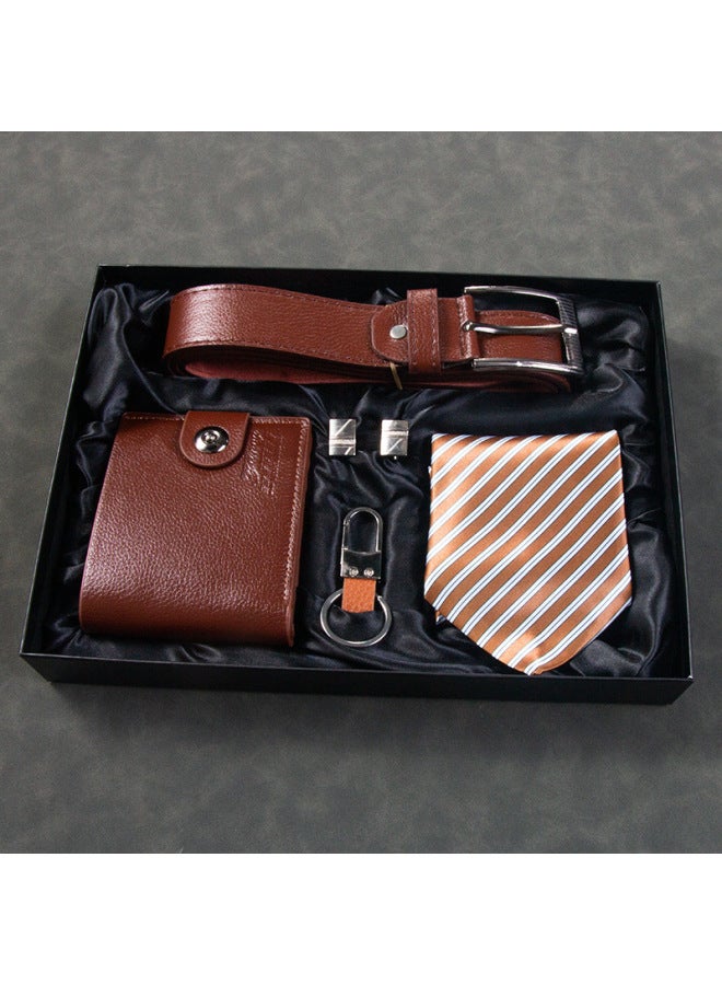 Men's Gift Suit Exquisite Wallet Tie Belt Cuff Watch Suit Valentine's Day Gift Suit