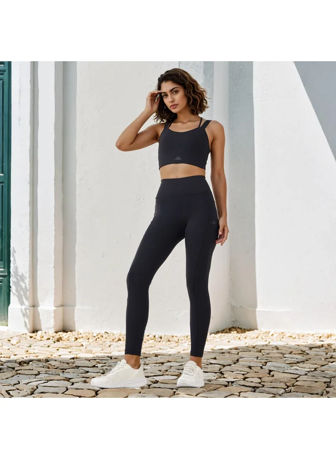 Kappa Kappa Logo Detail Sports Bra with Crossback Strap