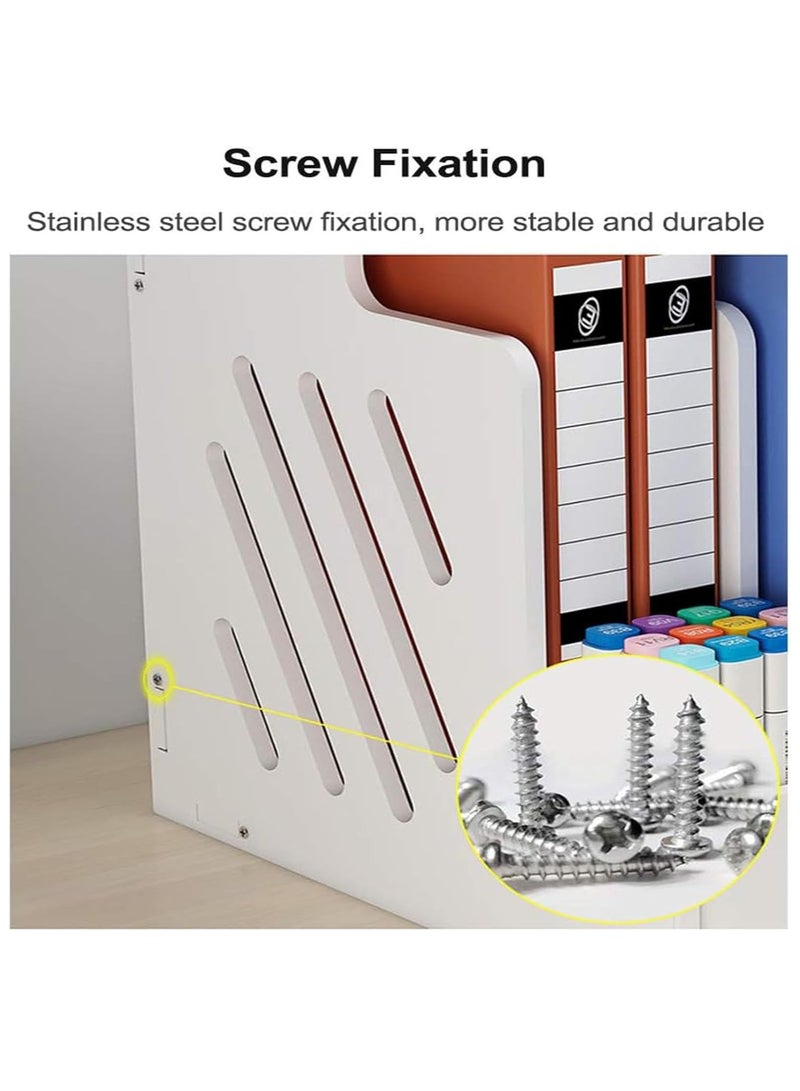 منظم مكتب خشبي مع حامل ملف ، منظم ملفات سطح المكتب ، مكتب رسالة بريد منظم ، صينية ورسالة ورقية دفاتر المخطط - Image 3