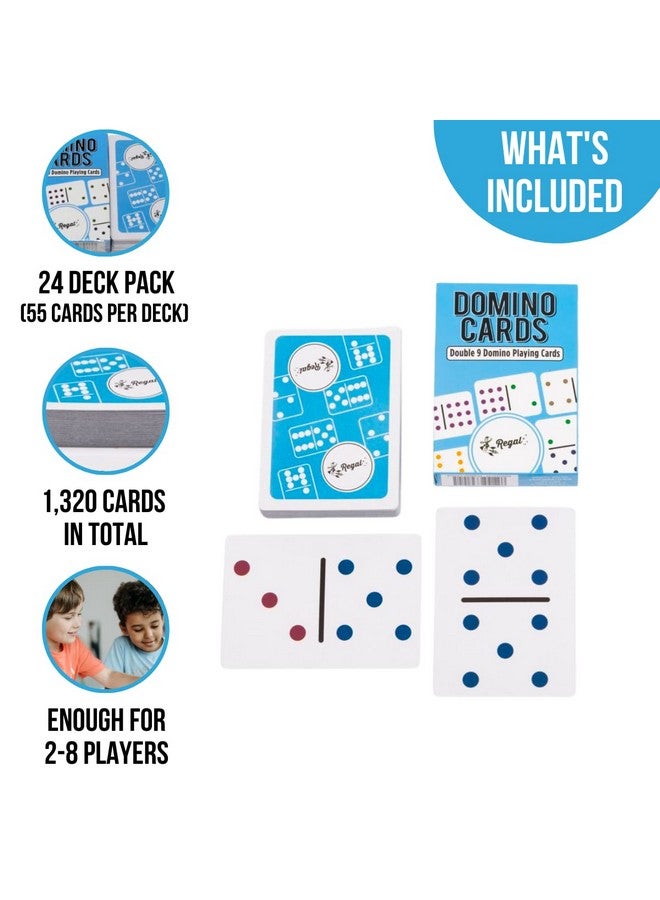 Regal Games Regal Games - Double 9 Domino Playing Cards - Colored Dots Deck - Family-Friendly Domino Card Game - 2-8 Players - Ages 8+ - 55 Card Deck - 3.5” x 2.5” - Image 3