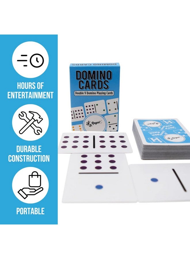 Regal Games Regal Games - Double 9 Domino Playing Cards - Colored Dots Deck - Family-Friendly Domino Card Game - 2-8 Players - Ages 8+ - 55 Card Deck - 3.5” x 2.5” - Image 5