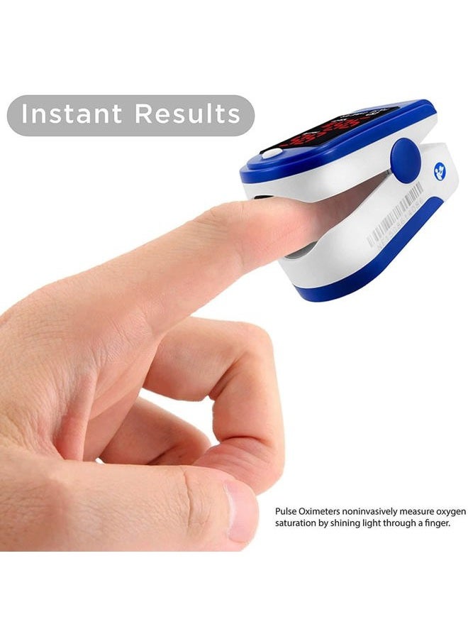 FaceLake ® FL400 Pulse Oximeter Fingertip with Carrying Case, Batteries, Lanyard, and Warranty (Blue) - Image 4