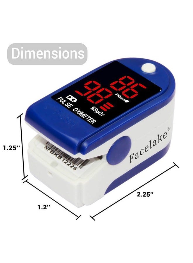 FaceLake ® FL400 Pulse Oximeter Fingertip with Carrying Case, Batteries, Lanyard, and Warranty (Blue) - Image 5