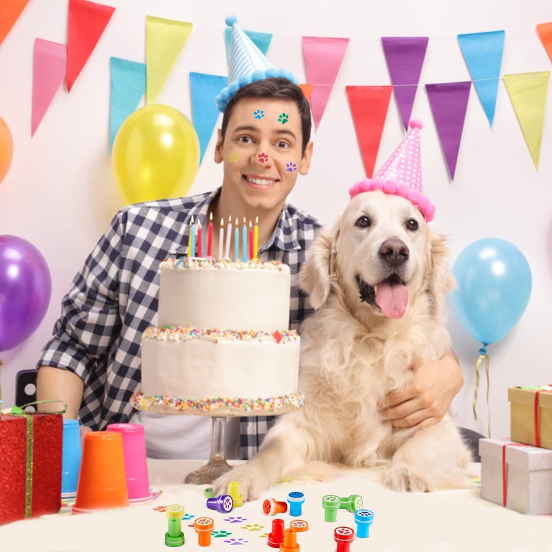 Chinco Dog Paw Print Stamp Self Inking Teacher Mini Colorful Stamp Party Favors Assorted Set for Classroom Party Educational Learning Activities(24 Pieces) - Image 5