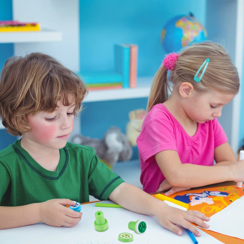 Chinco Dog Paw Print Stamp Self Inking Teacher Mini Colorful Stamp Party Favors Assorted Set for Classroom Party Educational Learning Activities(24 Pieces) - Image 3