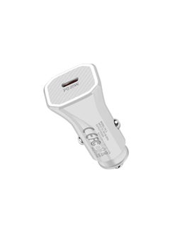 YS-2 PD 20W USB-C / Type-C Interface Car Fast Charger for iPhone Series / iPad Series(White)