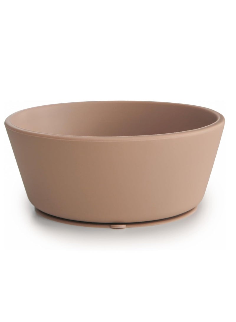 mushie Silicone Suction Bowl | BPA-Free Non-Slip Design (Natural) - Image 1