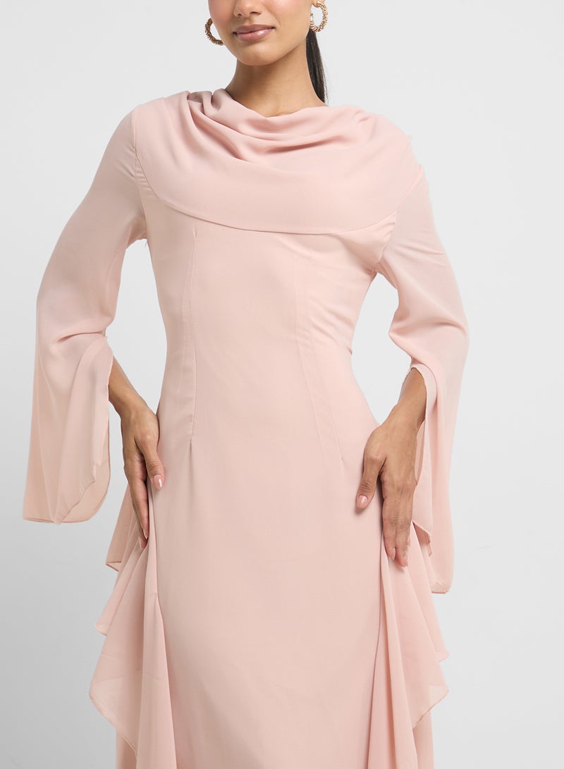 خزانة فستان شيفون مكشكش - Image 3